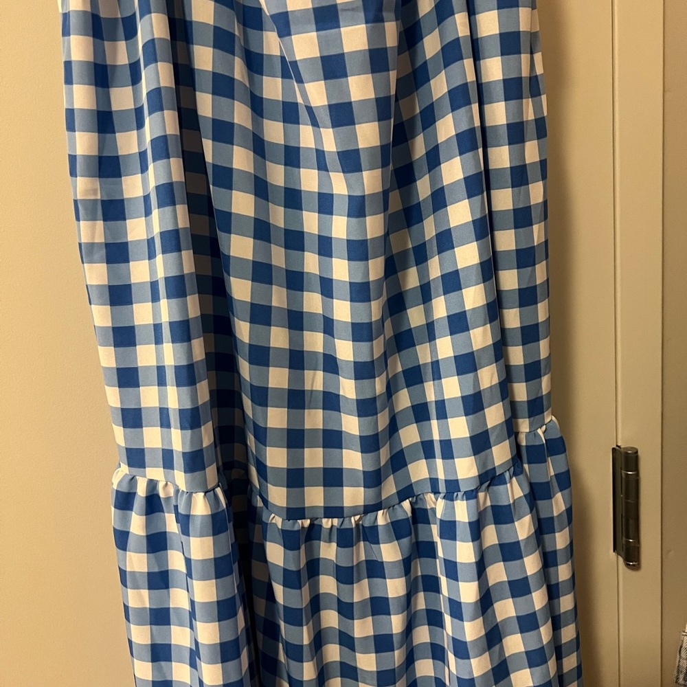 Goodnight Macaroon Blue and White Gingham Maxi Dress - Picture 3 of 7